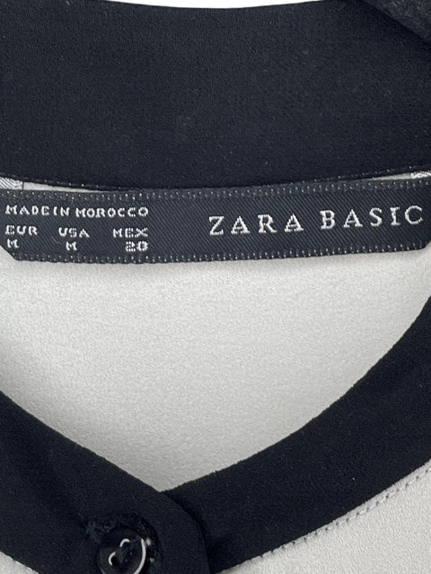Camisa Zara Cuello mao Blanco - Talla M