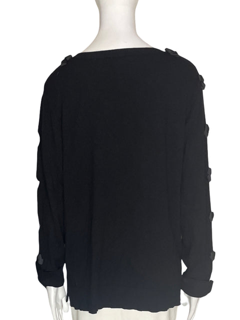 Blusa Philosophy Manga larga Lasitos Liso Negro - Talla XL