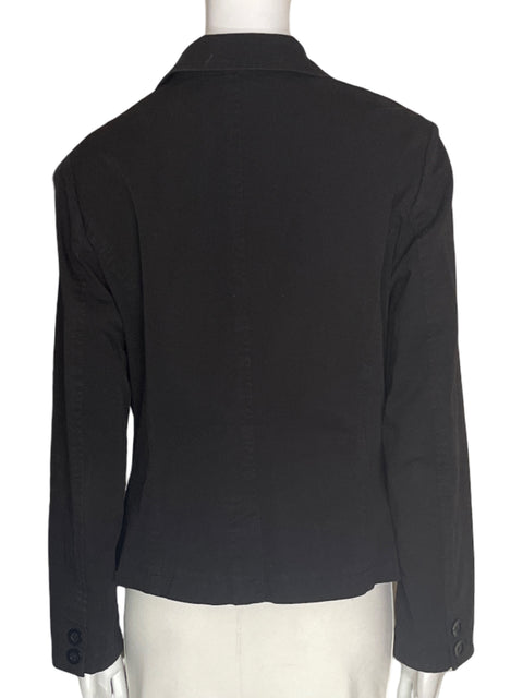 Chaqueta Rafaella de Algodón Botones Abierto Bolsillo Negro - Talla 10