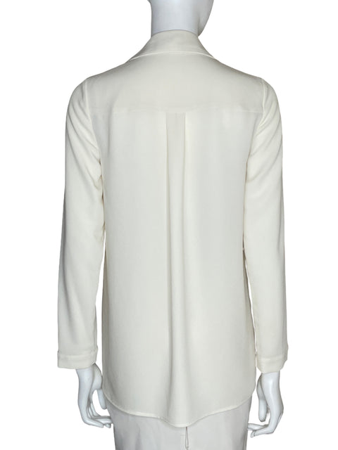 Blusa Bcbg Maxazria Cuello v Beige - Talla XS