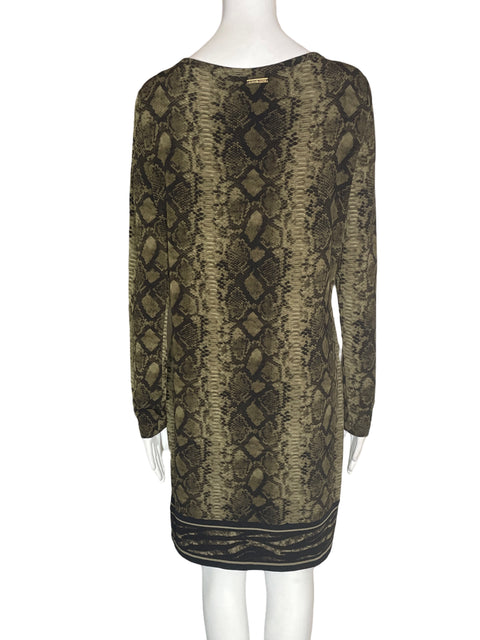 Vestido Michael Kors Manga larga Cuello redondo Midi Verde - Talla M