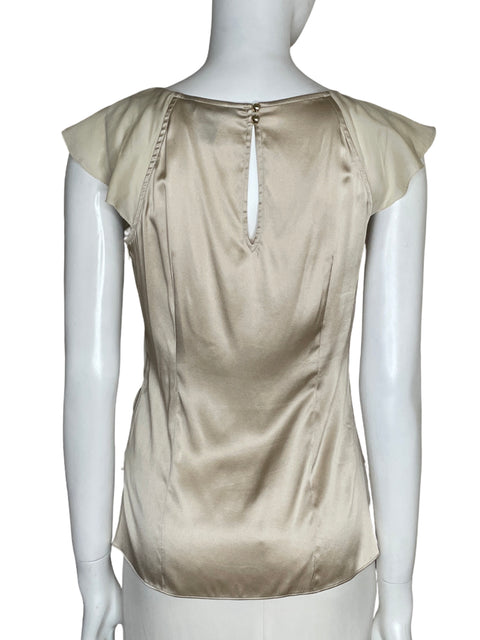 Blusa White House Black Market de Seda Vuelos Beige - Talla 2