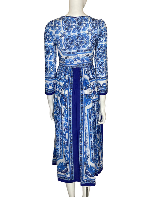 Vestido H.j.w Estampado Plisado Azul - Talla S