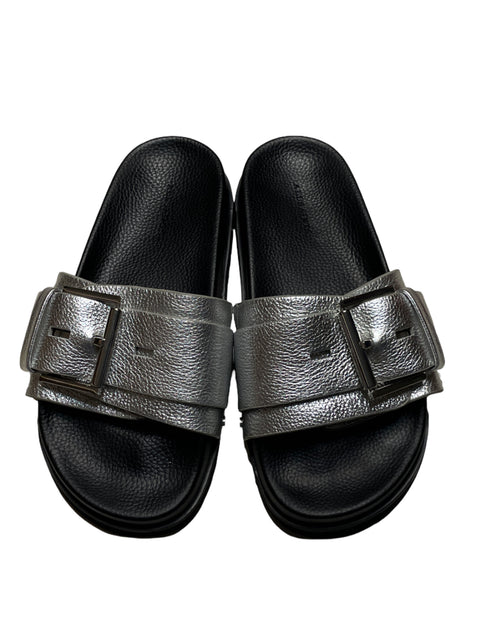 Sandalia All Saints Ellie Hebilla Metalizado Plateado - Talla 37