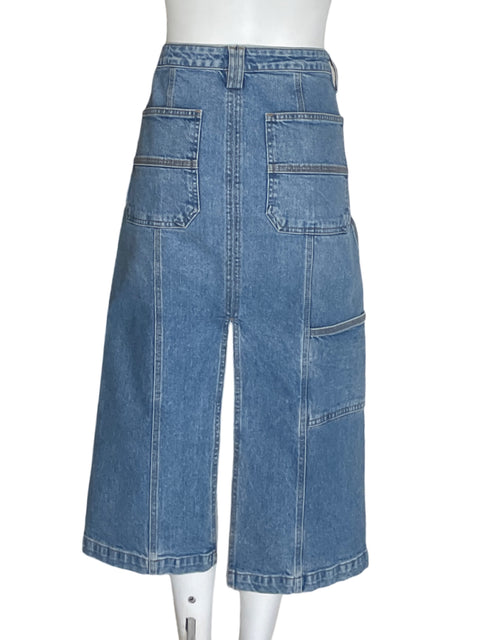 Falda A.l.c Jeans Abierta Bolsillo Azul - Talla 10