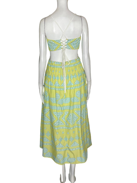 Vestido Silka Estampado Suelto Cut-out Amarillo - Talla S