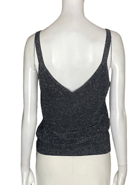 Blusa Mango Sin mangas Brillo Tiras Negro - Talla M