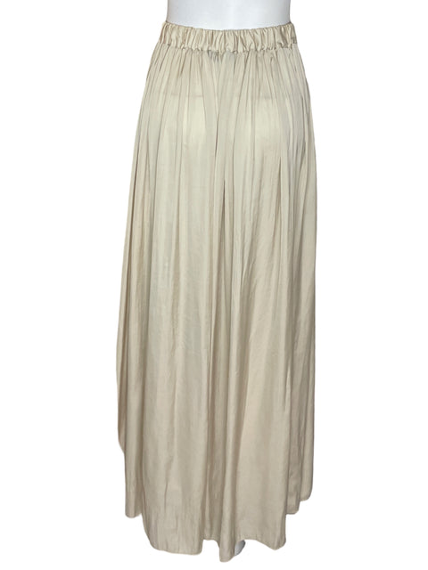 Falda Massimo Dutti Maxi Plisado Suelta Beige - Talla 8