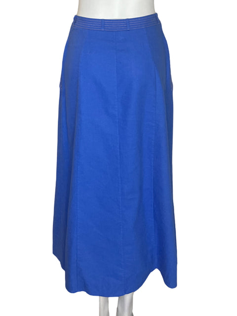 Falda Massimo Dutti Liso Maxi Botones Azul - Talla 8