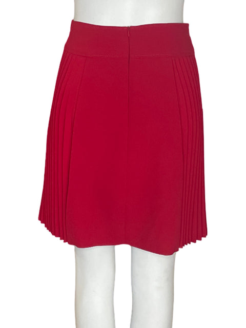 Falda Karen Millen Liso Plisado Mini Rojo - Talla 6