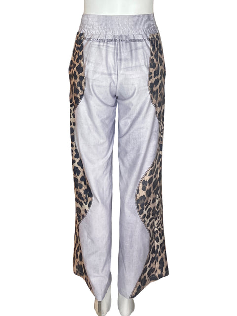 Pantalón Valery Swinwear Recto Wide leg Animal print Gris - Talla U