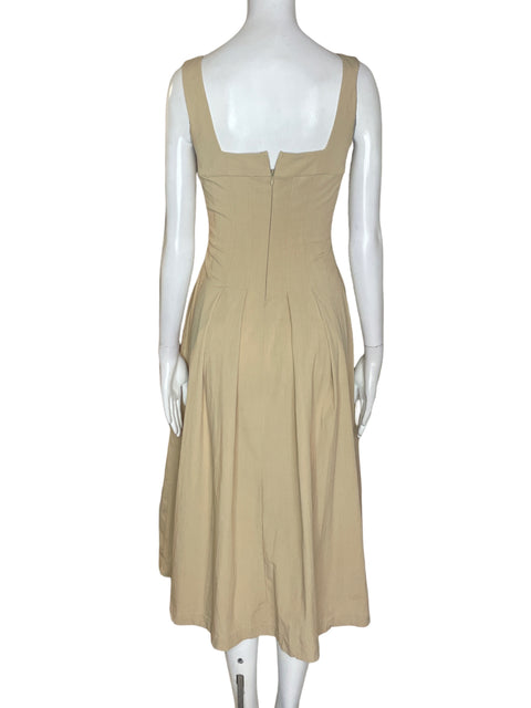 Vestido Weworewhat Midi Liso Sin mangas Beige - Talla 4