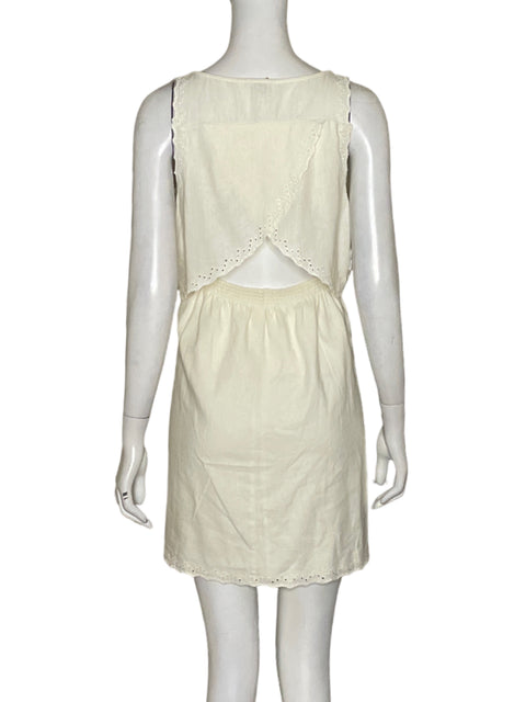 Vestido Loft Eyelet de Algodón Mini Blanco - Talla 4
