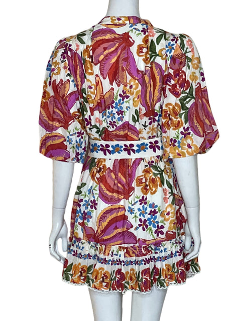 Vestido Farm Rio White Spring Bananas de Algodón Mini Rosado - Talla M