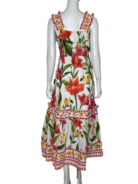 Vestido Farm Rio Cashew Garden de Algodón Midi Rojo - Talla S
