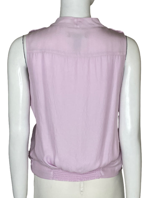 Blusa White House Black Market de Seda Cuello v Rosado - Talla XS