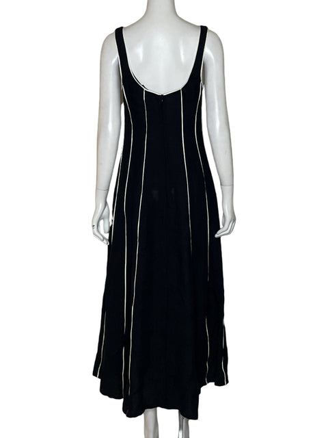Vestido Massimo Dutti En A de Viscosa Maxi Negro - Talla XS