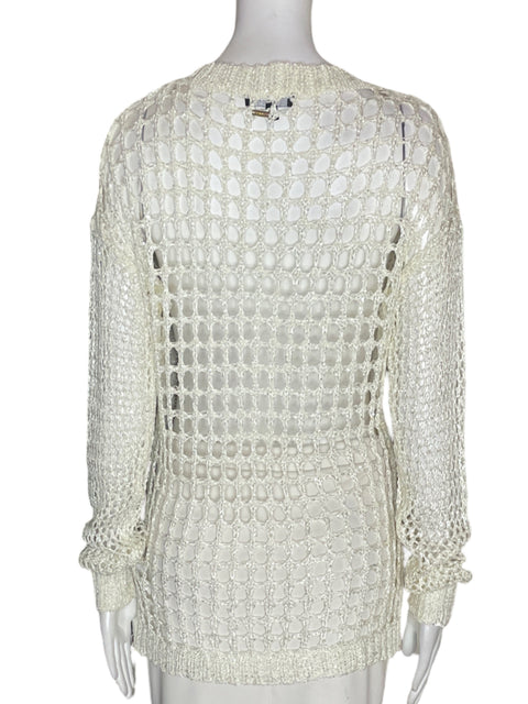 Blusa Studio F Tejido Manga larga Troquelado Blanco - Talla 10