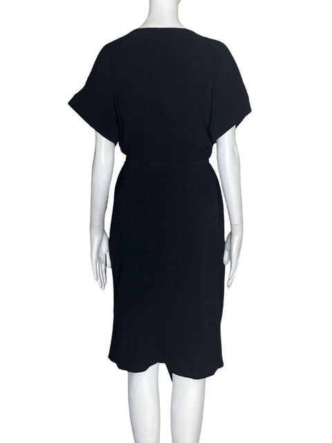 Vestido Asos Cruzado Liso Fajon Negro - Talla 6