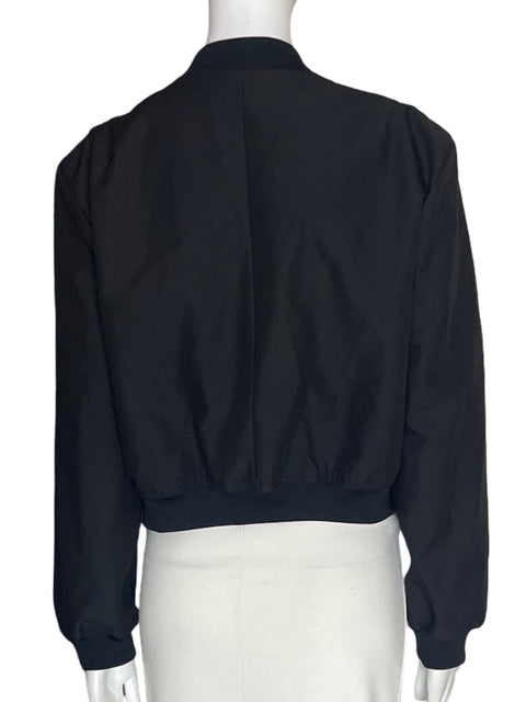 Chaqueta Fashion Zipper Manga larga Bolsillo Negro - Talla M