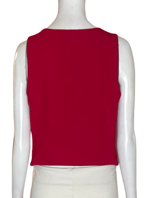 Chaleco Express Sin mangas Botones Rojo - Talla M