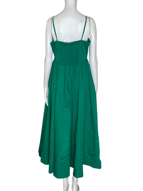Vestido Astr The Label de Algodón Tiras Liso Verde - Talla L