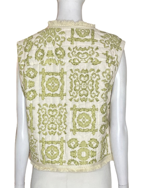 Chaleco Anthropologie de Algodón Sin mangas Estampado Verde - Talla M