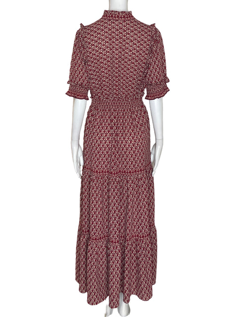 Vestido Max Studio Manga corta Cuello v Rojo - Talla M