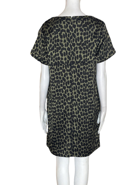Vestido Banana Republic Animal print Cuello redondo Negro - Talla S