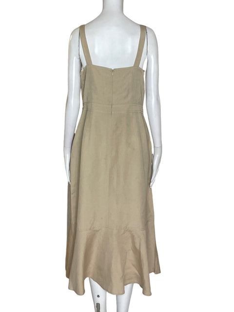 Vestido Banana Republic Tiras Botones Beige - Talla 12