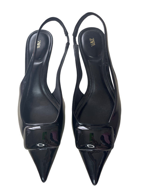 Zapato Zara Tacón bajo Punta cerrada Negro - Talla 36