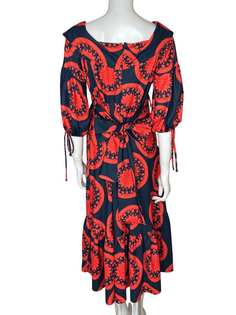Vestido Simona Estampado Vuelos Azul - Talla XL