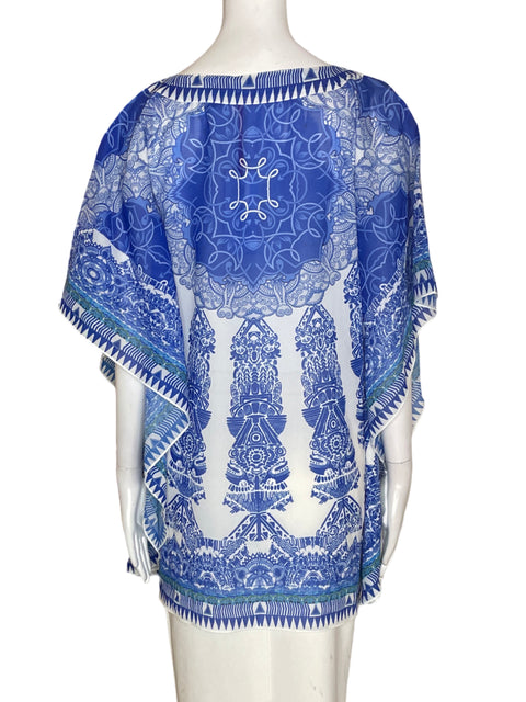 Blusa Admas Estampado Fluido Azul - Talla M