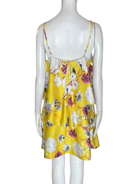Vestido Michelle Forero Ruchas Tiras Amarillo - Talla M