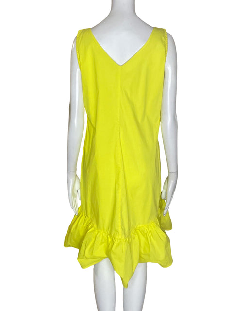 Vestido Santo Pratto de Algodón Sin mangas Ruchas Amarillo - Talla 8