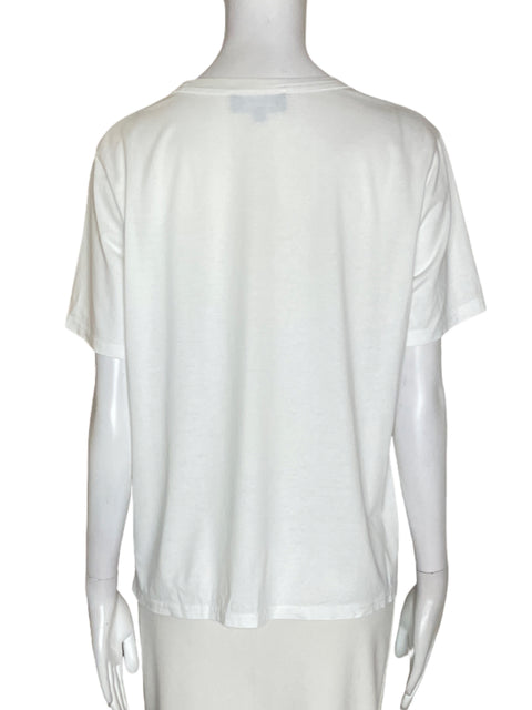 Camiseta Gracia de Algodón Apliques Lasitos Blanco - Talla L