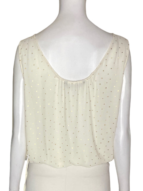 Blusa Zara Brillo Estampado Beige - Talla M