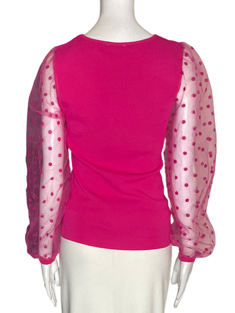 Blusa Ee:some Abullonado Transparente Rosado - Talla L
