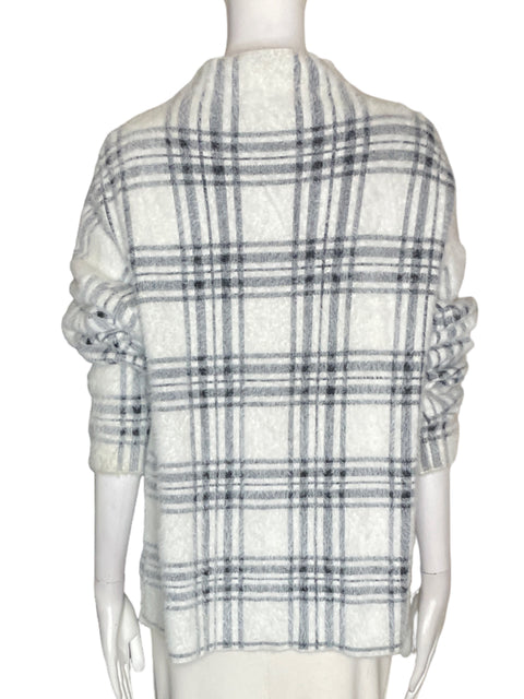Chaqueta Tahari Cuadros Cuello redondo Blanco - Talla XL