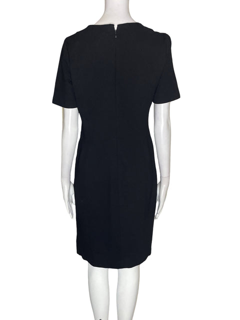 Vestido Tahari Liso Manga corta Negro - Talla S