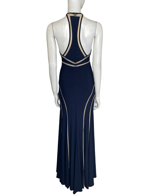 Vestido De Fiesta Agua Dresses Halter Maxi Azul - Talla 2