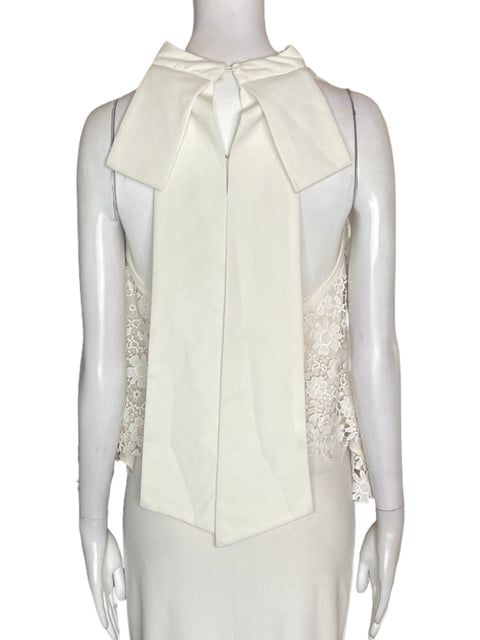 Blusa Gracia Encaje Halter Blanco - Talla L