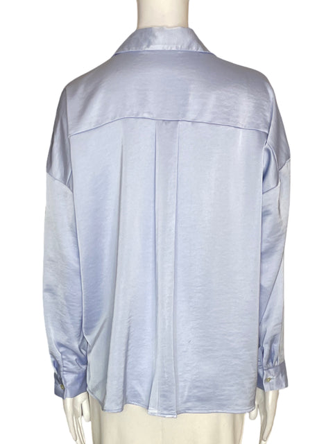 Camisa Zara Satinado Manga larga Azul - Talla M