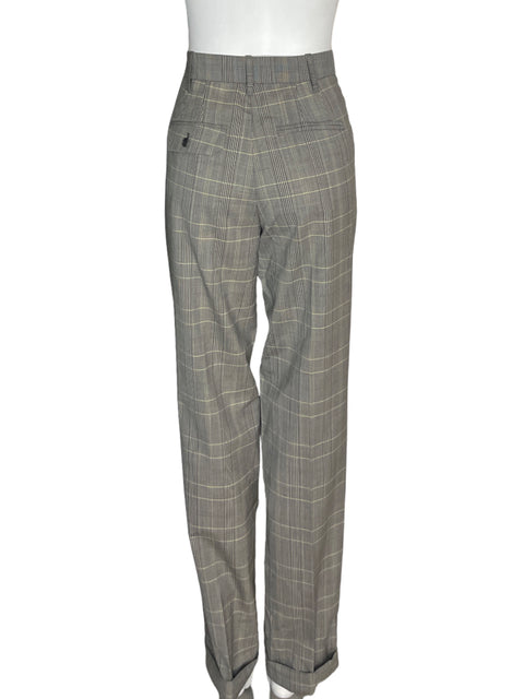 Pantalón Zadig&Voltaire Recto Cuadros Gris - Talla 38