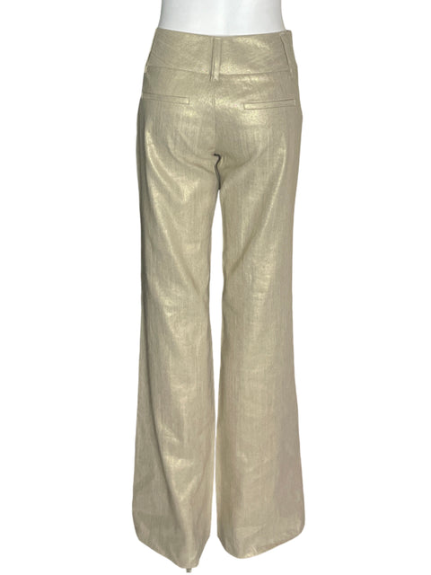 Pantalón Alice + Olivia Recto Palazo Beige - Talla 38