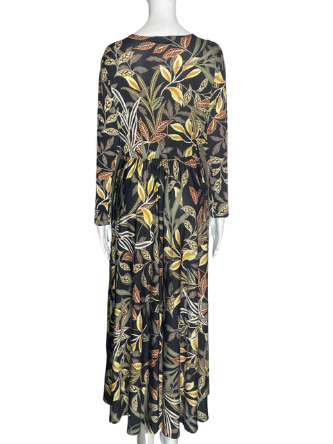 Vestido Olga Lucia Cortes Estampado Cuello v Negro - Talla M