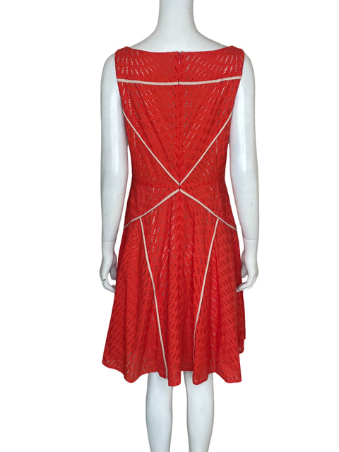 Vestido Vince Camuto de Algodón Midi Troquelado Naranja - Talla 8