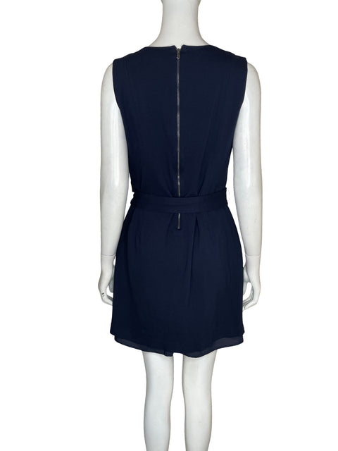Vestido Nautica de Viscosa Cuello v Cargo Azul - Talla 8