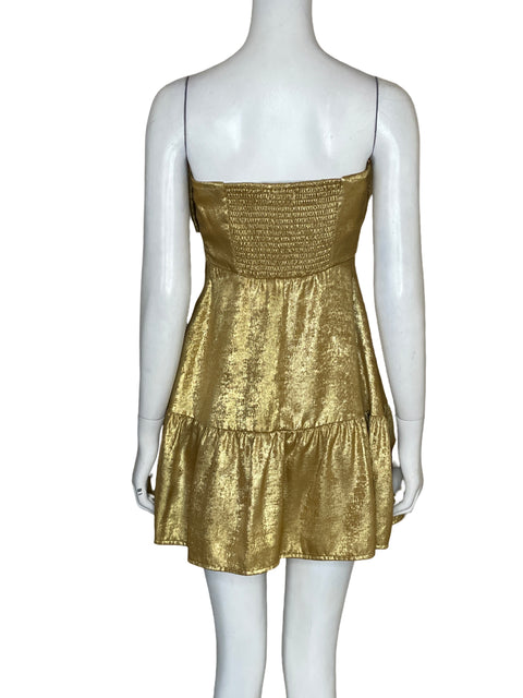 Vestido Tcec Strapless Metalizado Dorado - Talla S