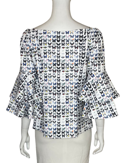 Blusa Alberto Makali Off-the-shoulder Estampado Blanco - Talla M